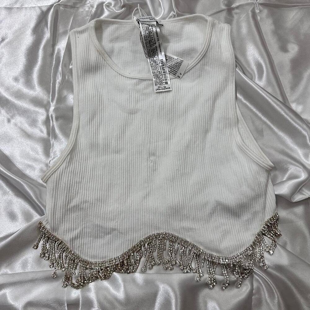 White ribbed crop top